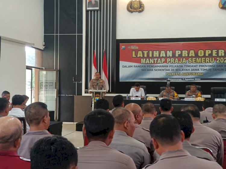 Siap Kawal Pilkada 2024 Polresta Banyuwangi Gelar Latpraops Mantap Praja Semeru